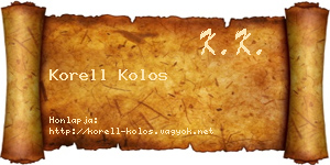 Korell Kolos névjegykártya