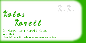 kolos korell business card
